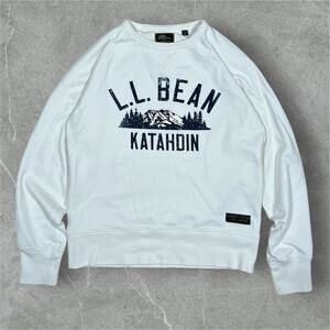 LL Bean Todd Snyder Organic Cotton Sweatshirt Mt Katahdin Graphic Ivory Small